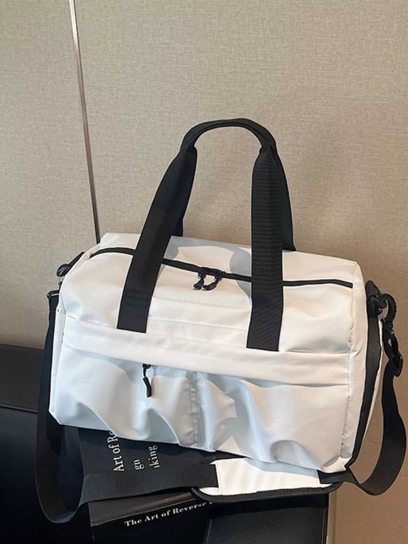 Sarah Express Oxford Cloth Travel Duffel Bag - Lightweight Medium Weekender Bag Off-white ONESIZE