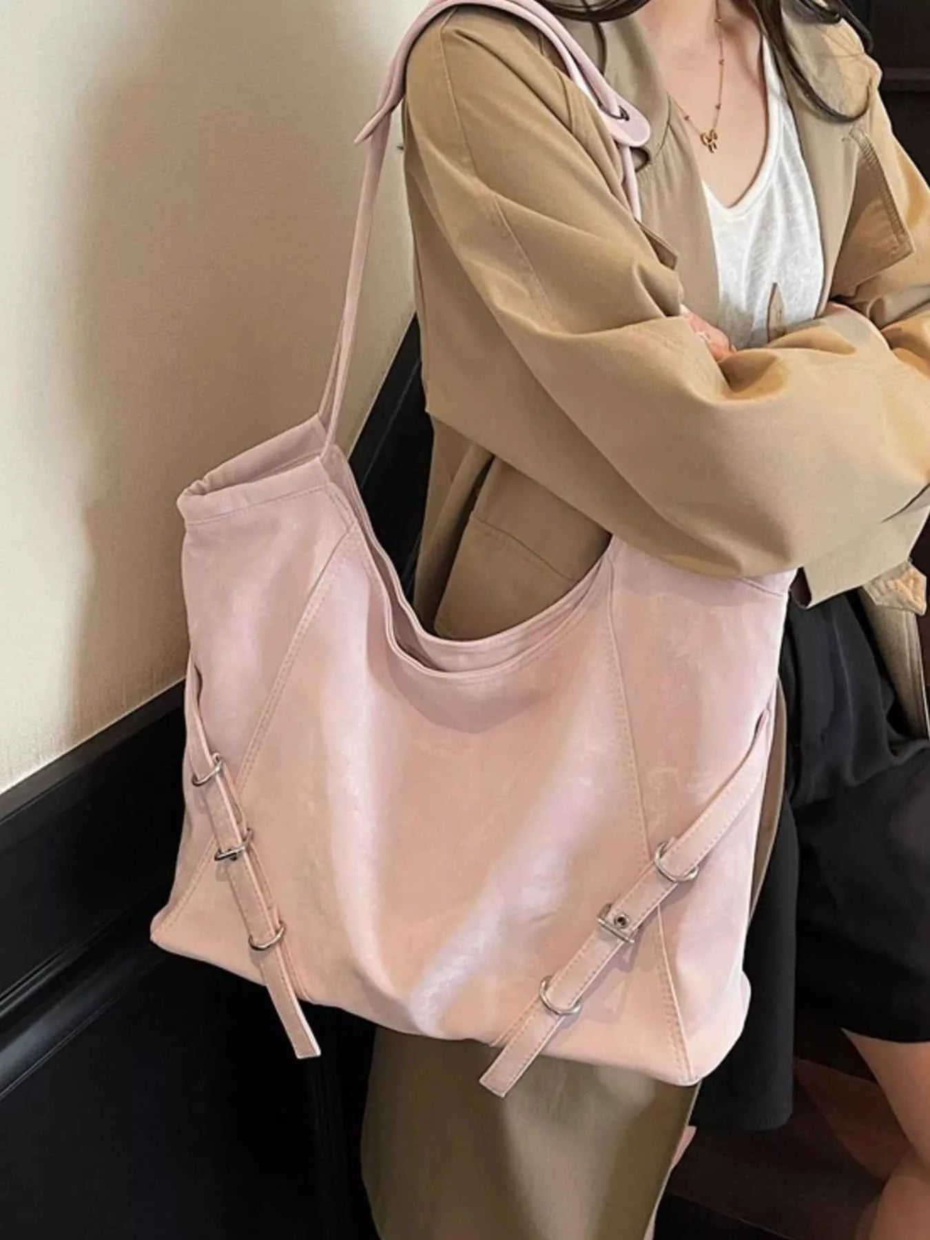 Sarah Express Women's Faux Leather Tote Bag - Large Shoulder Bag Handbag