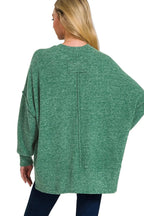 Sarah Express Women’s Oversized Brushed Melange Hacci Sweater