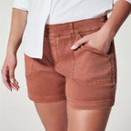 Sarah Express Women's High Waist Overall Pants - Cotton Linen A-Line Casual Cropped Bottoms