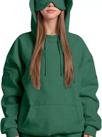 Sarah Express Women's Oversized Kangaroo Pocket Long Sleeve Hoodie Plus Size