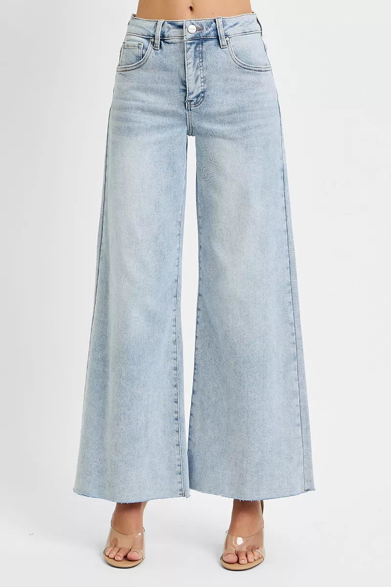 Sarah Express Women’s Plus Size High Rise Ankle Palazzo Jeans
