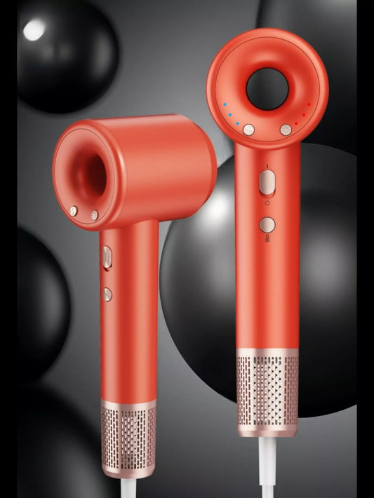 Sarah Express Professional Portable Hair Dryer - Constant Temperature Household Blow Dryer with Blue Light Technology Orange European plug
