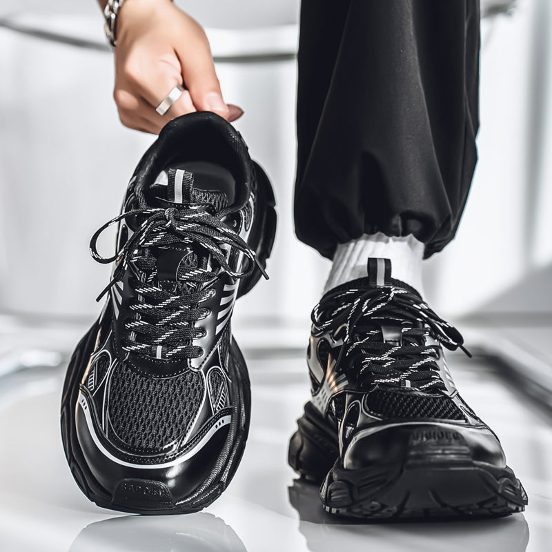 Sarah Express Breathable Mesh Sneakers for Wide Feet & Broad Toes | Casual Lace-Up Shoes Black