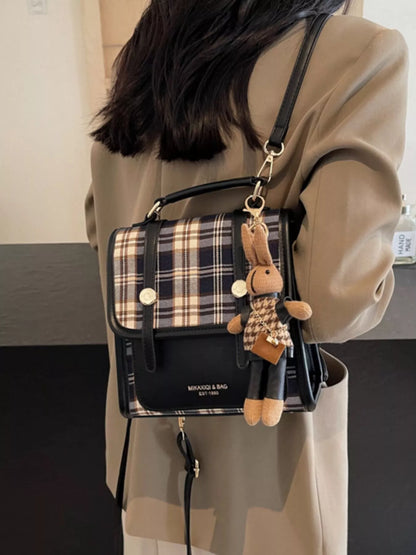 Sarah Express Women's Plaid Pattern Mini Backpack Bag