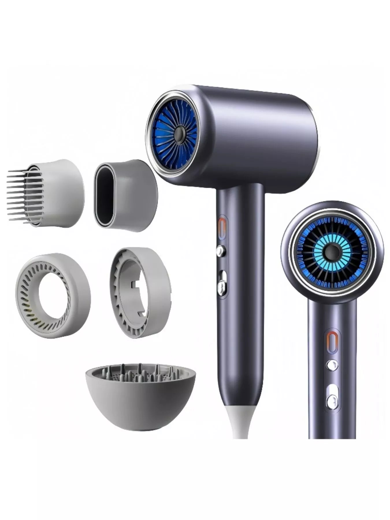 Sarah Express Professional Constant Temperature Hair Dryer - Ionic Blow Dryer with Blue Light Technology Gray