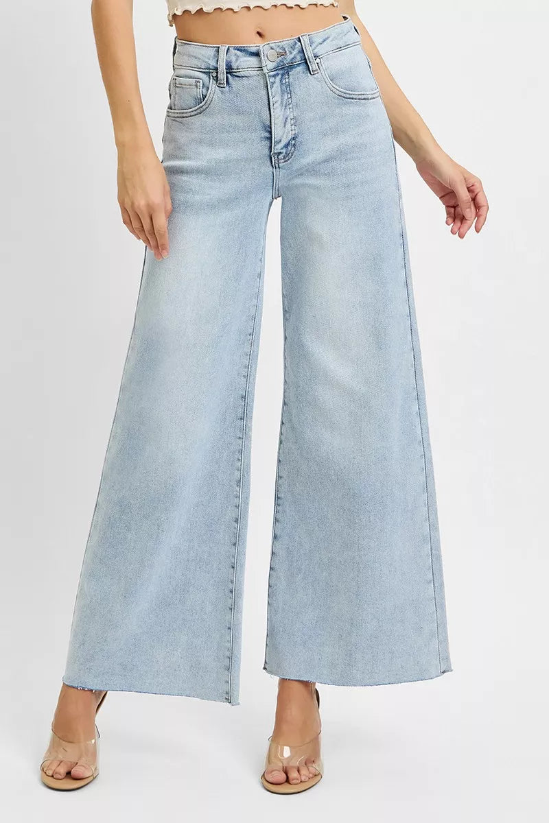 Sarah Express Women’s Plus Size High Rise Ankle Palazzo Jeans
