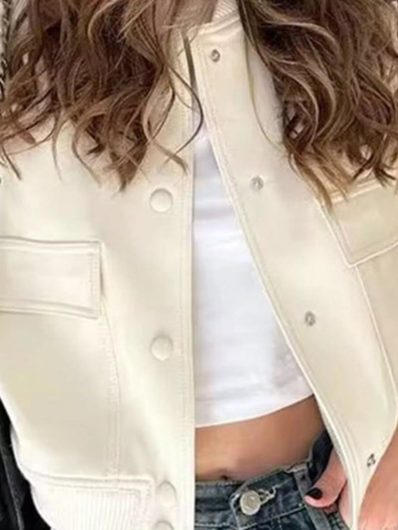 Sarah Express Women's Snap Down Long Sleeve Jacket Plus Size