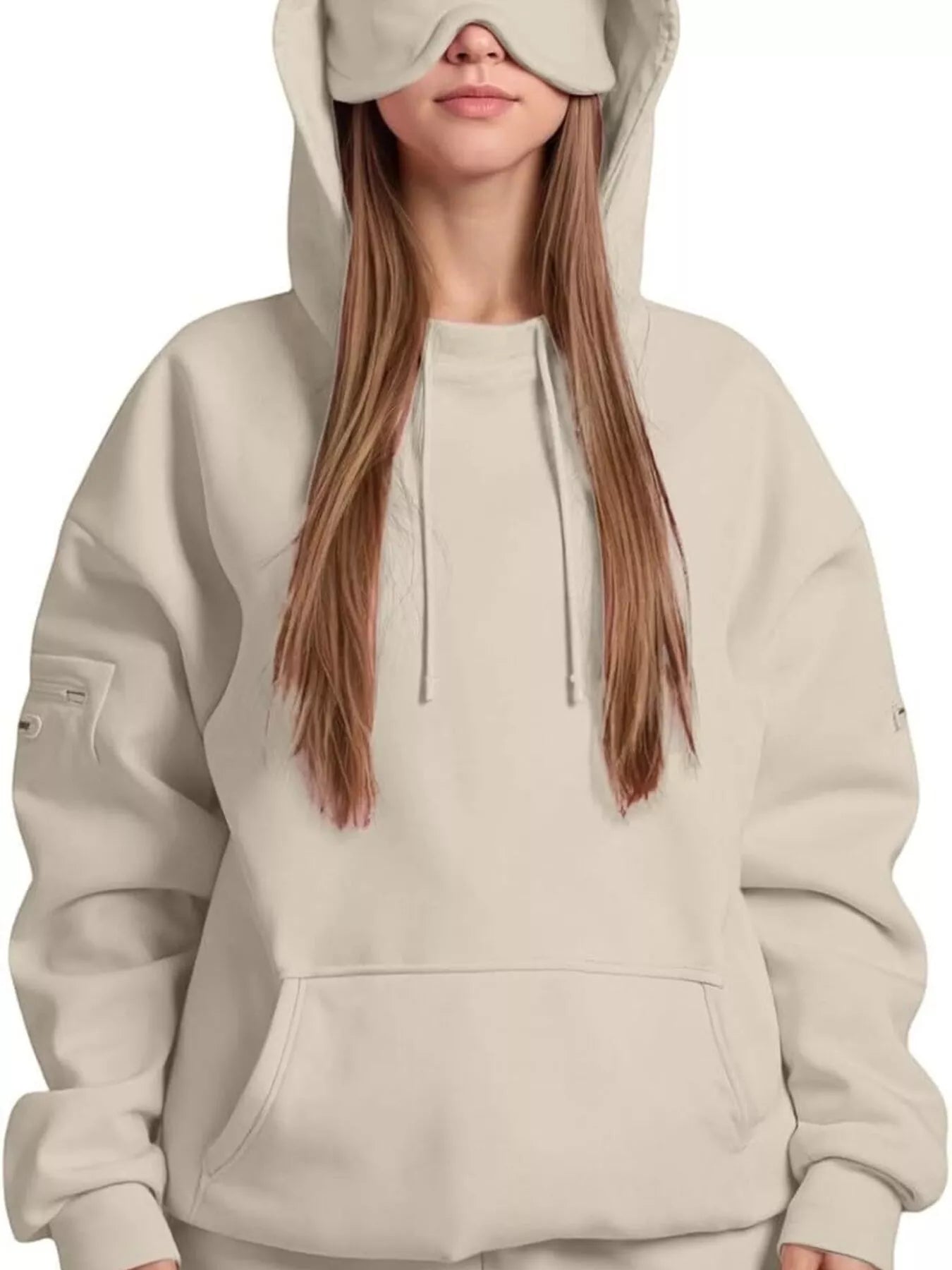 Sarah Express Women's Oversized Kangaroo Pocket Long Sleeve Hoodie