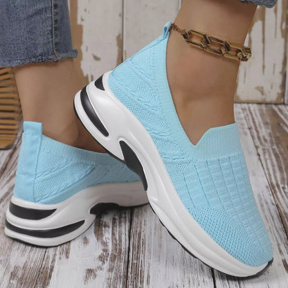 Sarah Express Women's Round Toe Mesh Slip-Ons