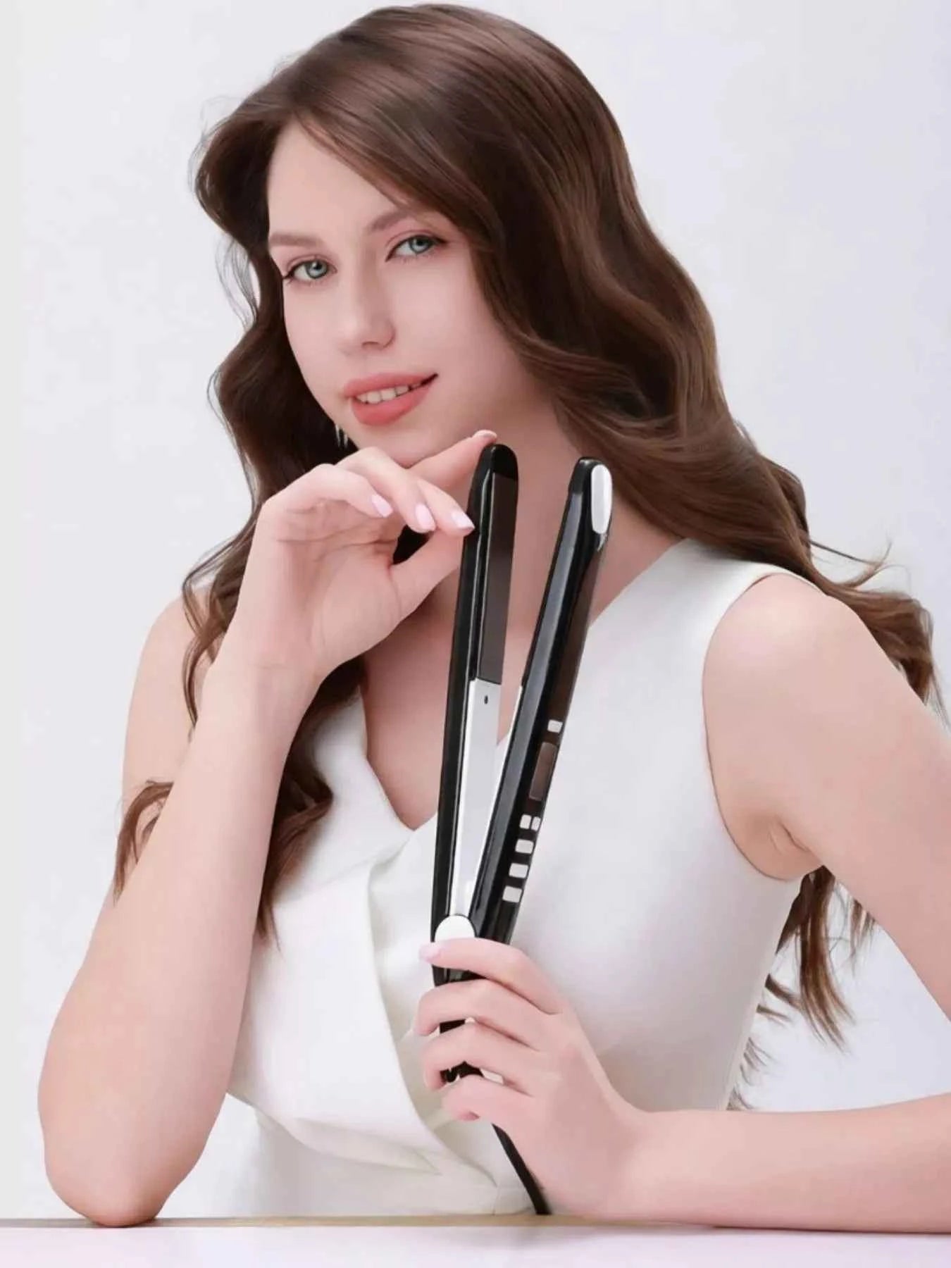 Sarah Express Hair Straightener Flat Iron with Adjustable Temperature Control Black
