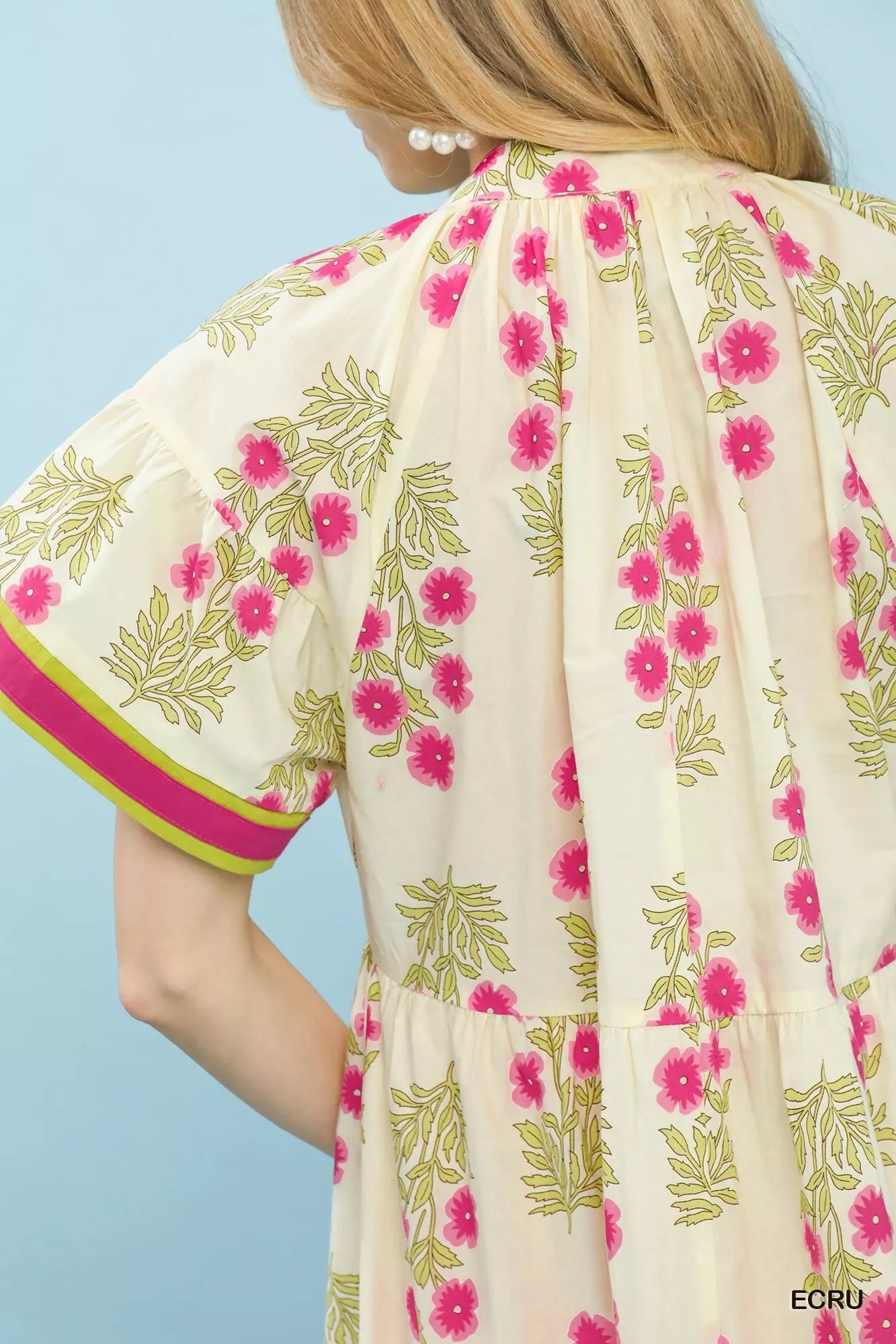 Sarah Express Women's Floral Border Tiered Midi Dress