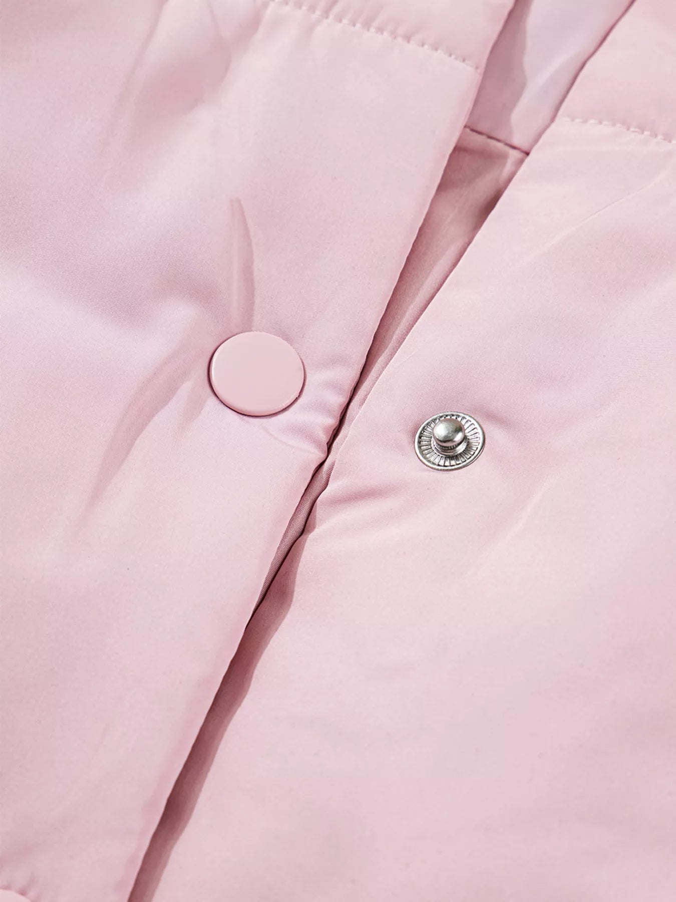 Sarah Express Women's Stand Neck Flutter Sleeve Snap Button Puffer Vest