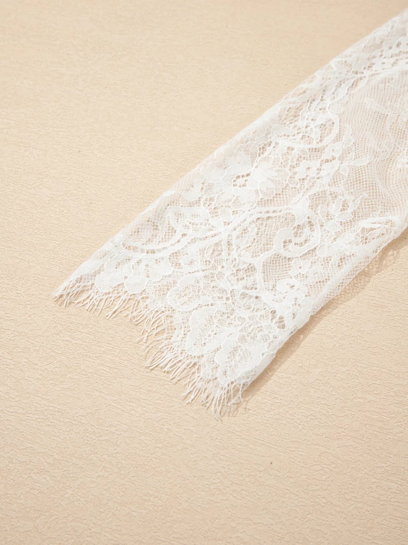 Sarah Express Women's Lace Sleeve Patchwork Fuzzy Sweater