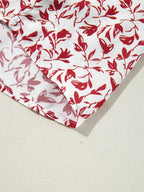 Sarah Express Women's Floral Button Down Long Sleeve Shirt - Ruffled Viscose Blouse