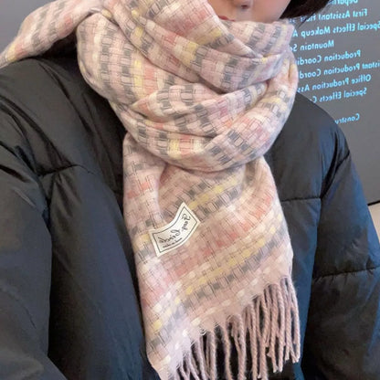 Sarah Express Women's Plaid Fringe Warm Scarf