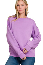 Sarah Express Women’s Oversized Fleece Crewneck Sweatshirt
