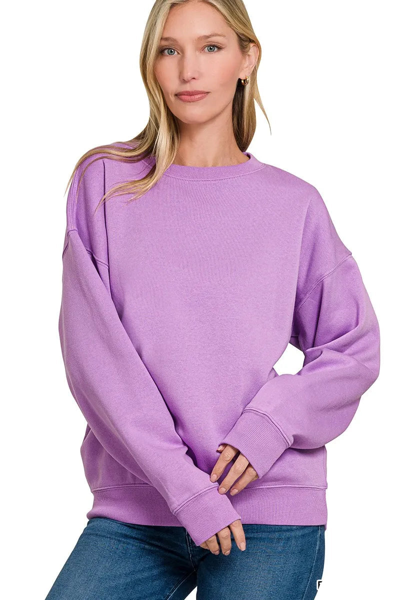 Sarah Express Women’s Oversized Fleece Crewneck Sweatshirt
