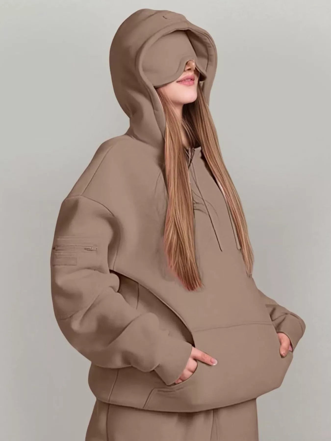 Sarah Express Women's Oversized Kangaroo Pocket Long Sleeve Hoodie