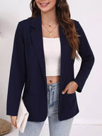 Sarah Express Women's Plus Size Lapel Collar Single-Button Blazer