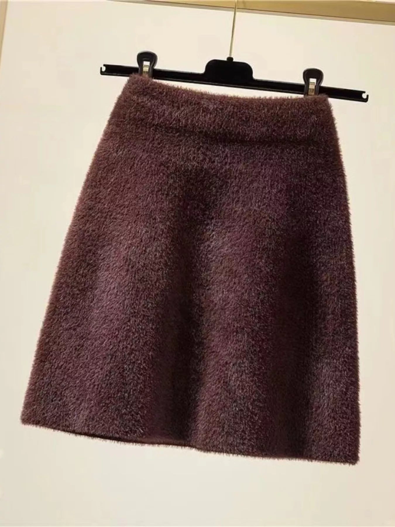 Sarah Express Women's Plush Knit Mini Skirt