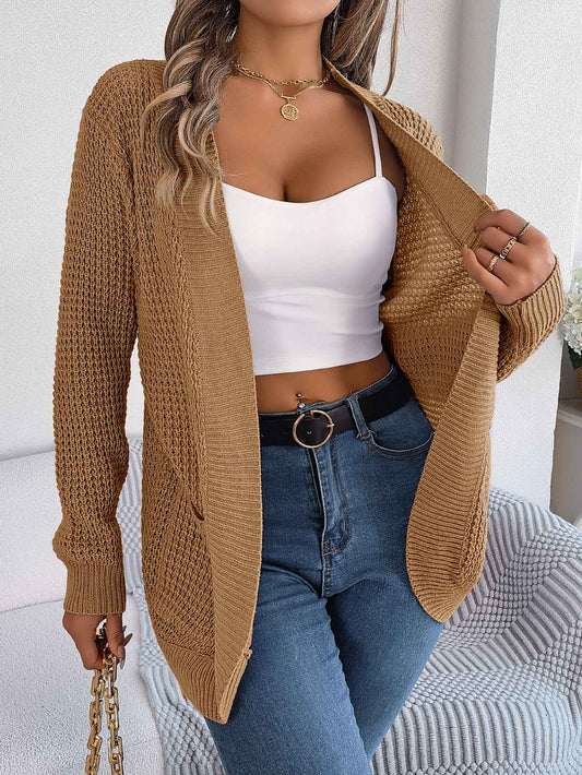 Sarah Express Women's Casual Knit Cardigan Sweater with Pockets Long Sleeve