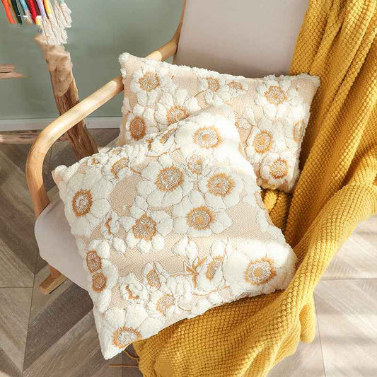 Sarah Express French Vintage Sunflower Pillow Cover - Decorative Cotton Throw Pillow Case