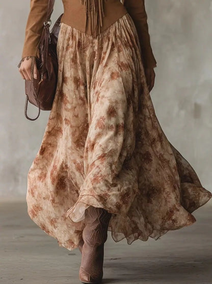 Sarah Express Women's Floral Fringe Maxi Dress Long Sleeve Boho Evening Gown