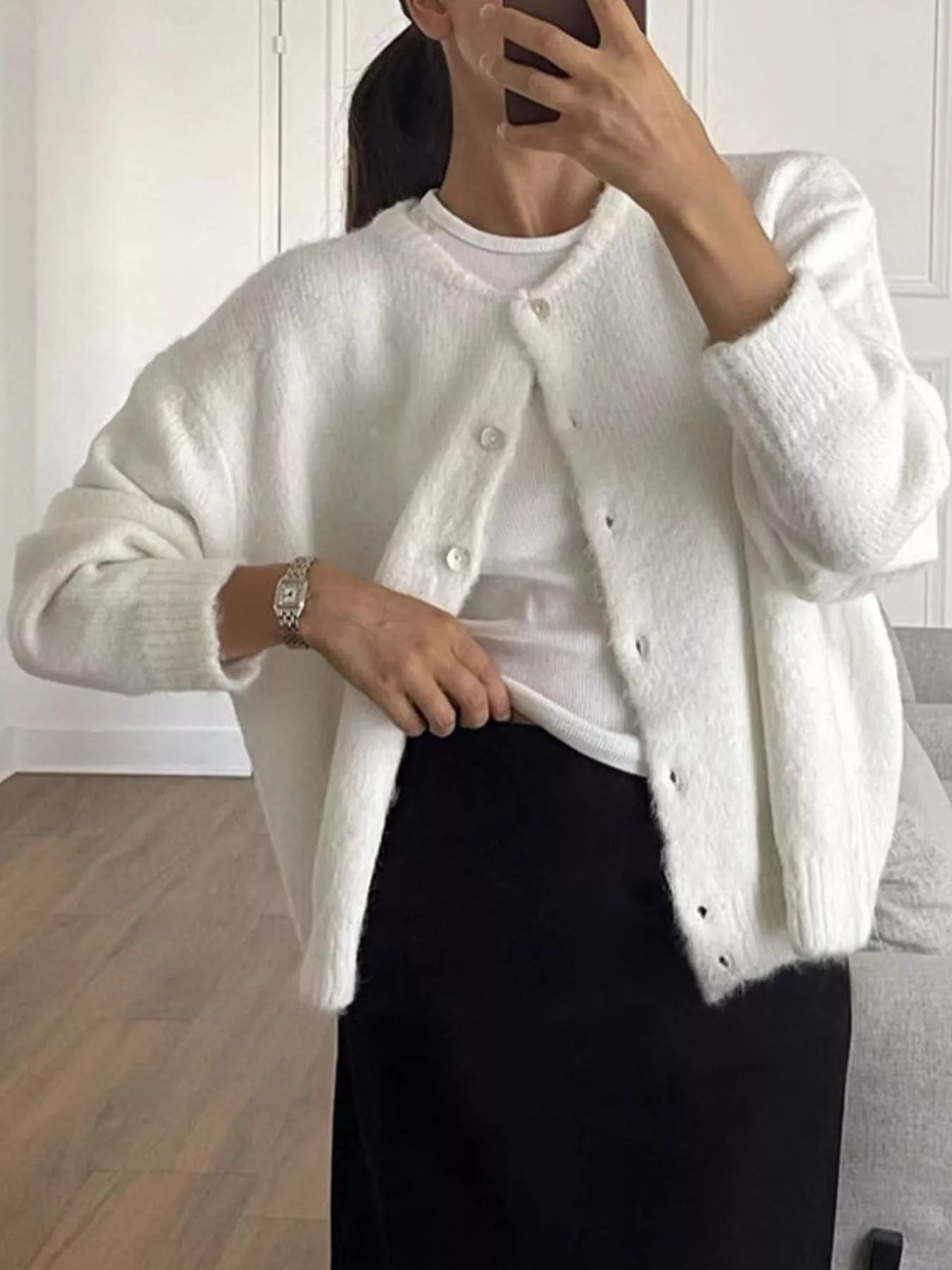 Sarah Express Women's Button Up Long Sleeve Cardigan