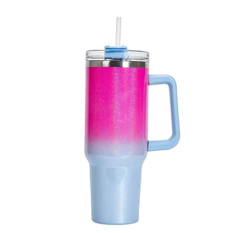 Sarah Express Stainless Steel Vacuum Insulated Water Bottle - Large Capacity Double Layer Thermal Cup 27.5cm Pink Blue