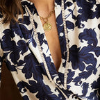 Sarah Express Women's Floral Button Shirt with Lantern Sleeves