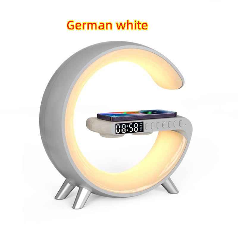 Sarah Express G-Shaped Smart LED Lamp with Wireless Charging & Bluetooth Speaker - App Control Atmosphere Light Germania White EU