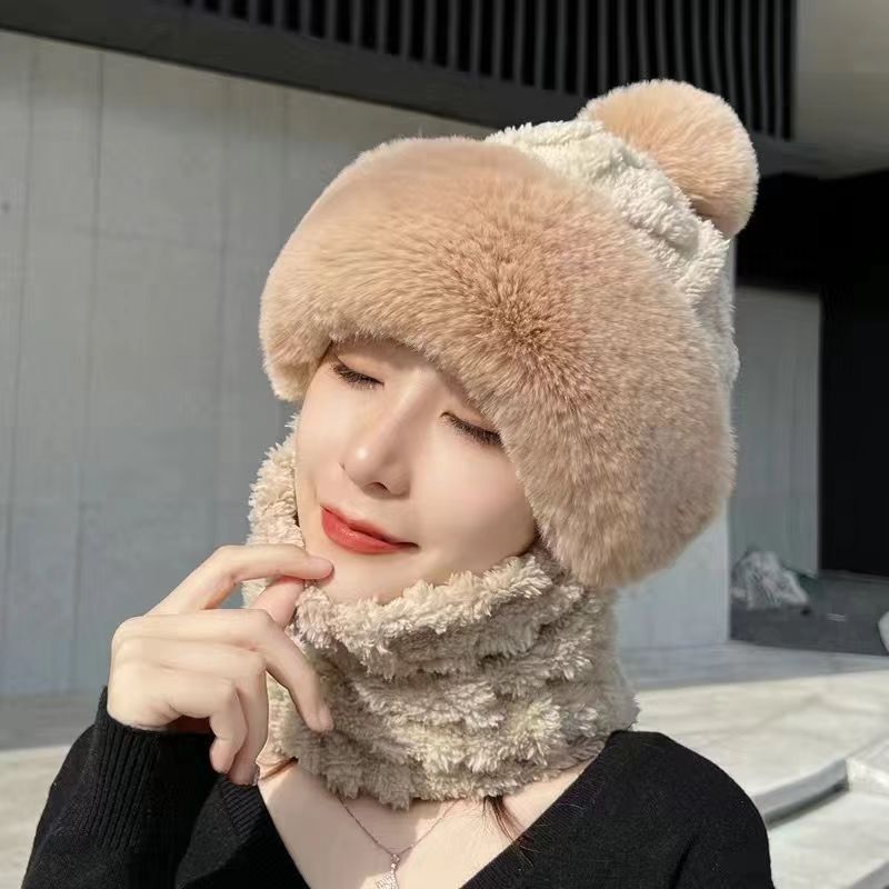 Sarah Express Fleece-Lined Winter Hat with Ear Protection and Neck Warmer