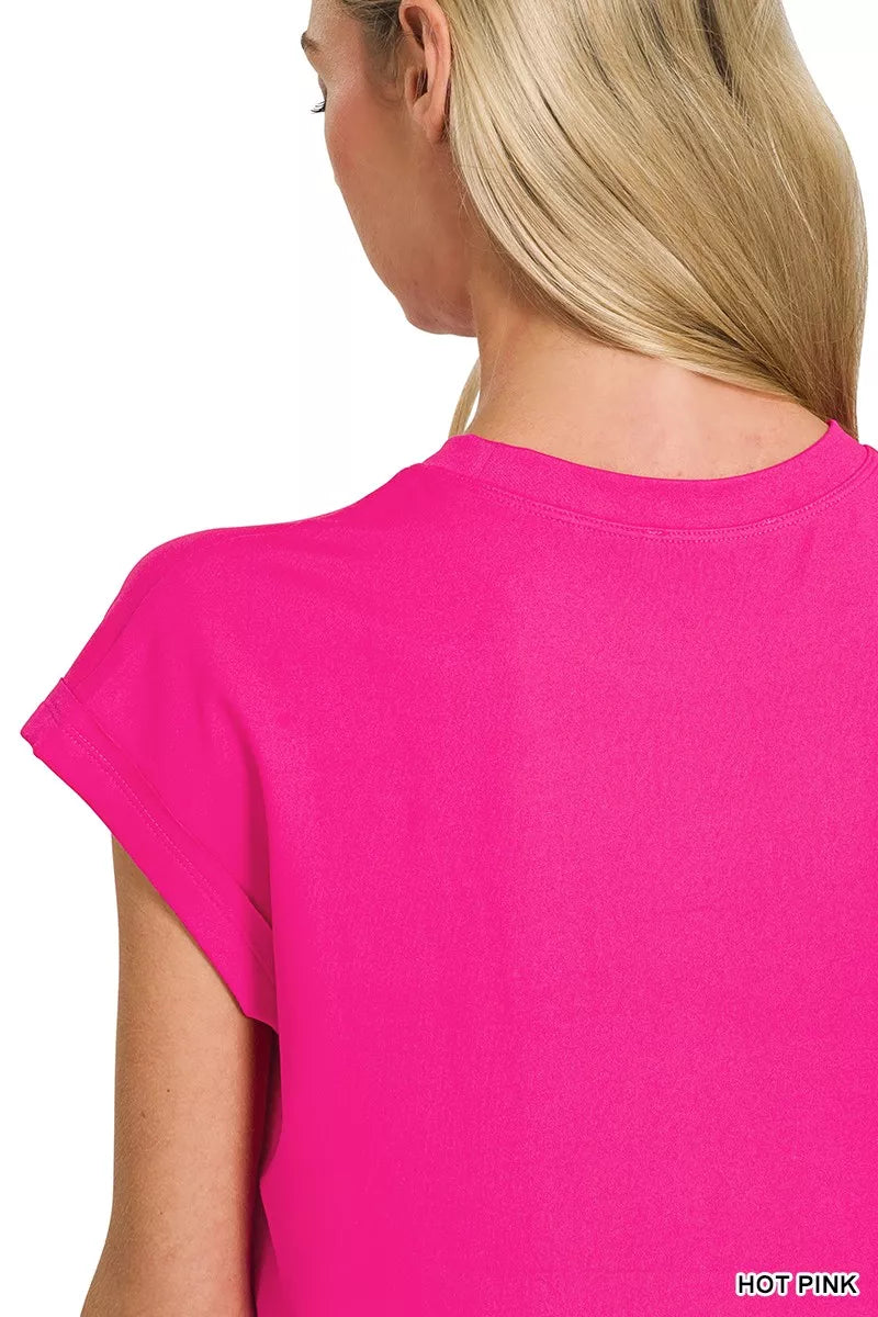 Sarah Express Women's Brushed Microfiber Top & Biker Shorts Set