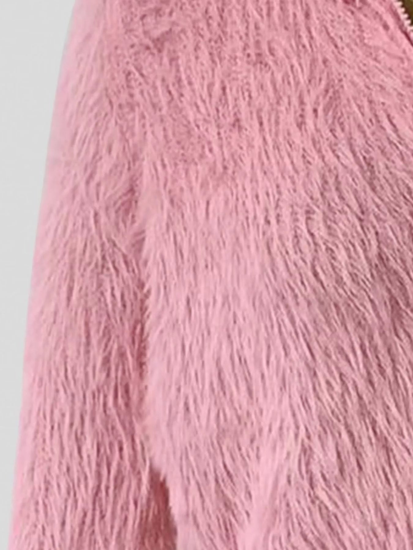 Sarah Express Women's Fluffy Knit Zip-Up Cardigan