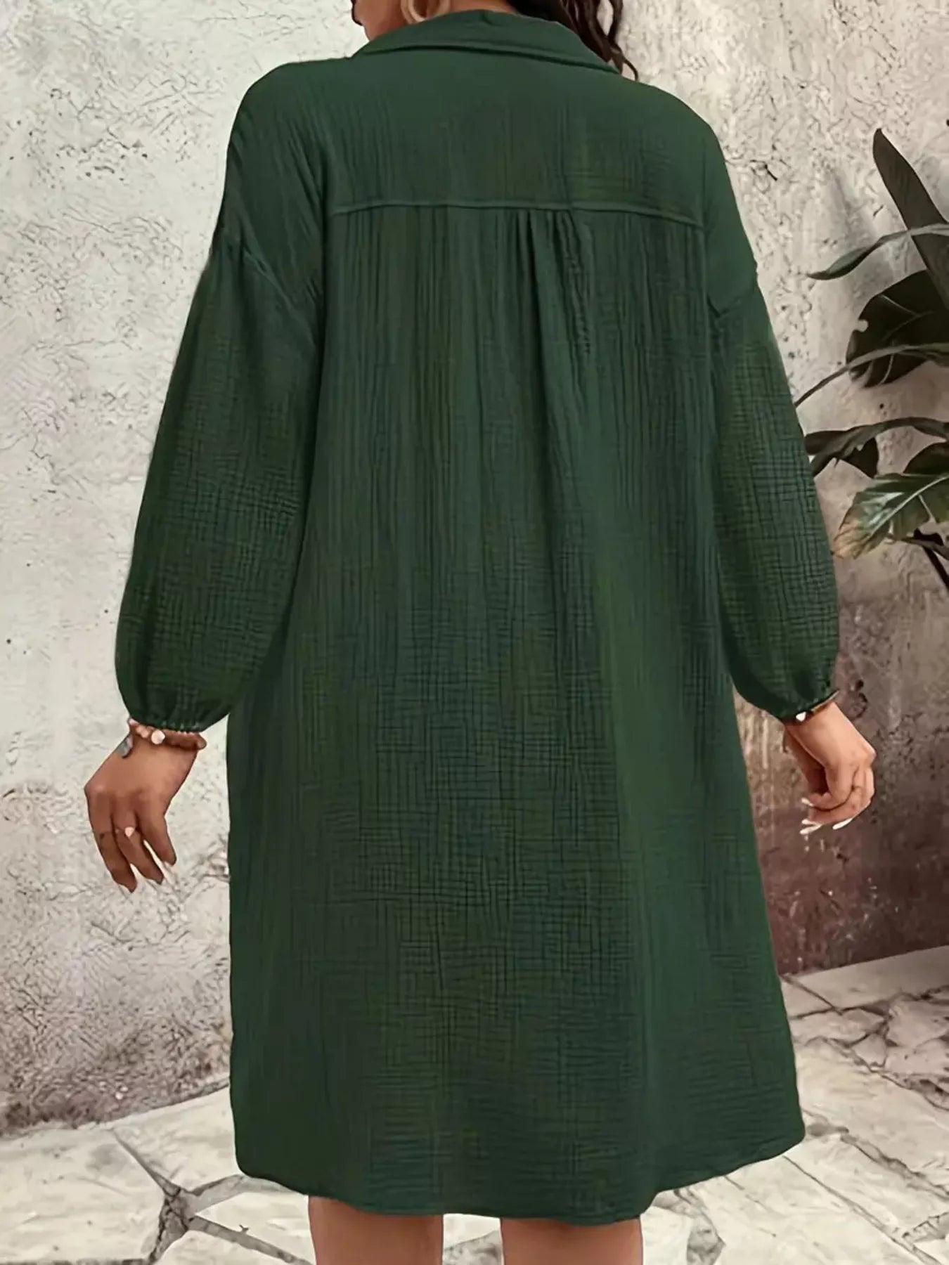 Sarah Express Women's Plus Size Casual Button-Down Shirt Dress