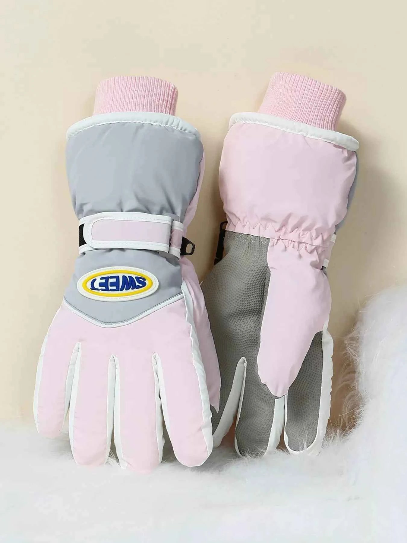 Sarah Express Women's Waterproof Ski Gloves - Insulated Winter Snow Gloves Light Gray One Size