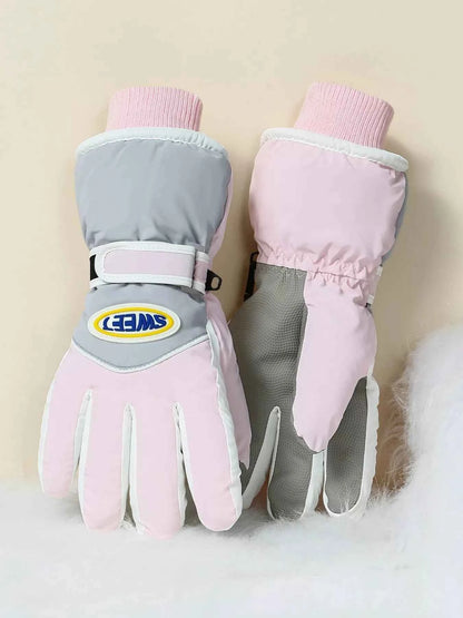 Sarah Express Women's Waterproof Ski Gloves - Insulated Winter Snow Gloves Light Gray One Size