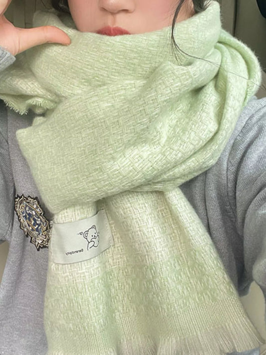Sarah Express Women's Raw Hem Scarf Green ONESIZE
