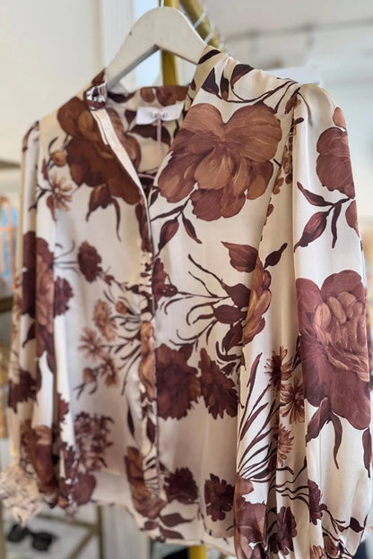 Sarah Express Women's Floral Print Long Sleeve Shirt