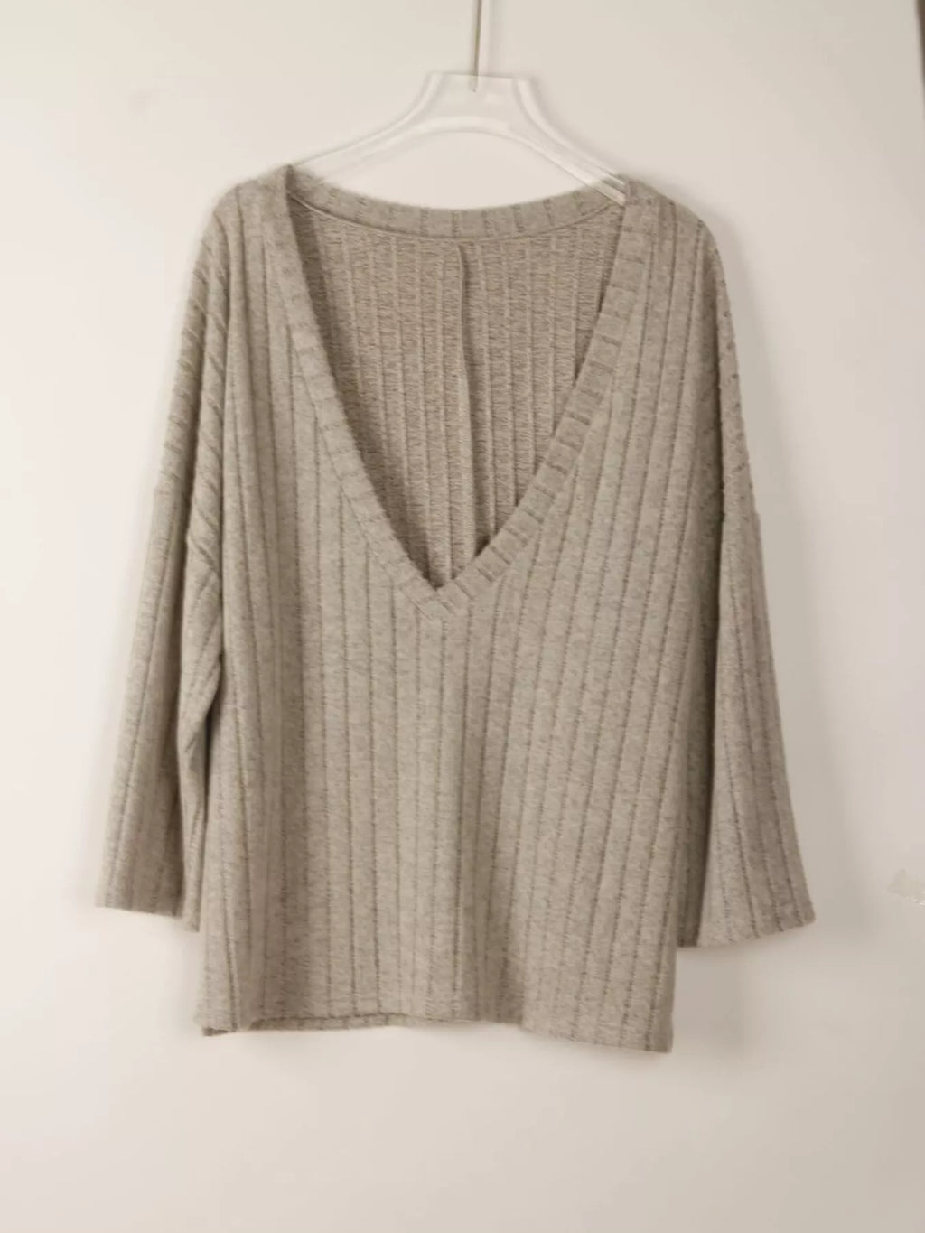 Sarah Express Women's Ribbed Knit Tank & Long Sleeve Top Set - Two Piece Outfit