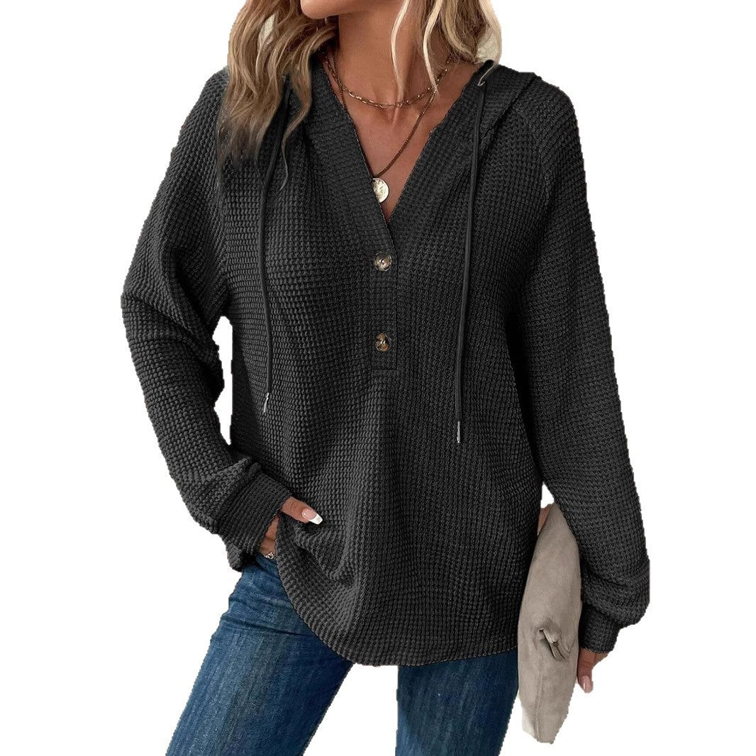 Sarah Express Women's V-Neck Long Sleeve Pullover Sweater Loose Fit Casual