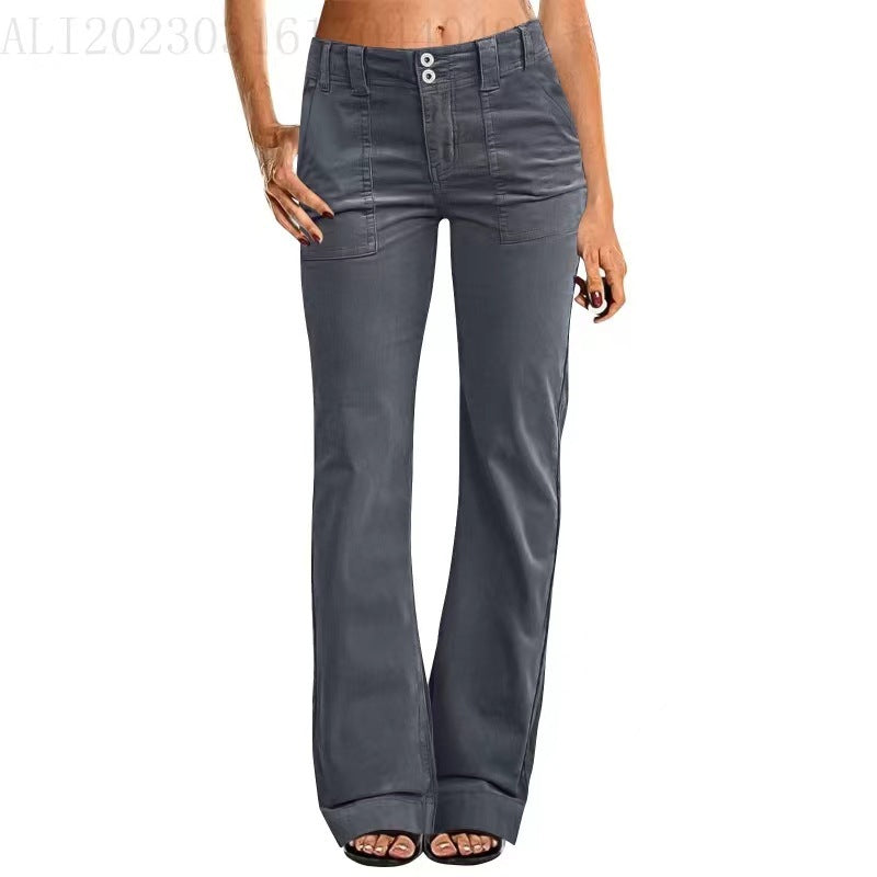 Sarah Express Lightweight Bootcut Athletic Pants Zipper Pocket Workout Leggings