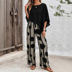 Sarah Express Women's Two-Piece Set Abstract Print Top Pants Summer