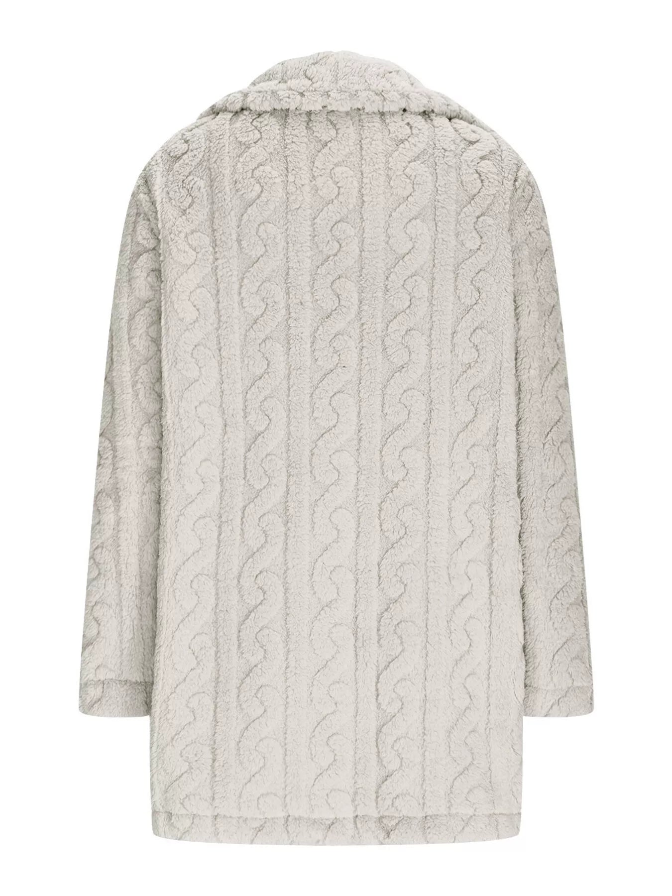 Sarah Express Women's Double-Breasted Fleece Longline Coat