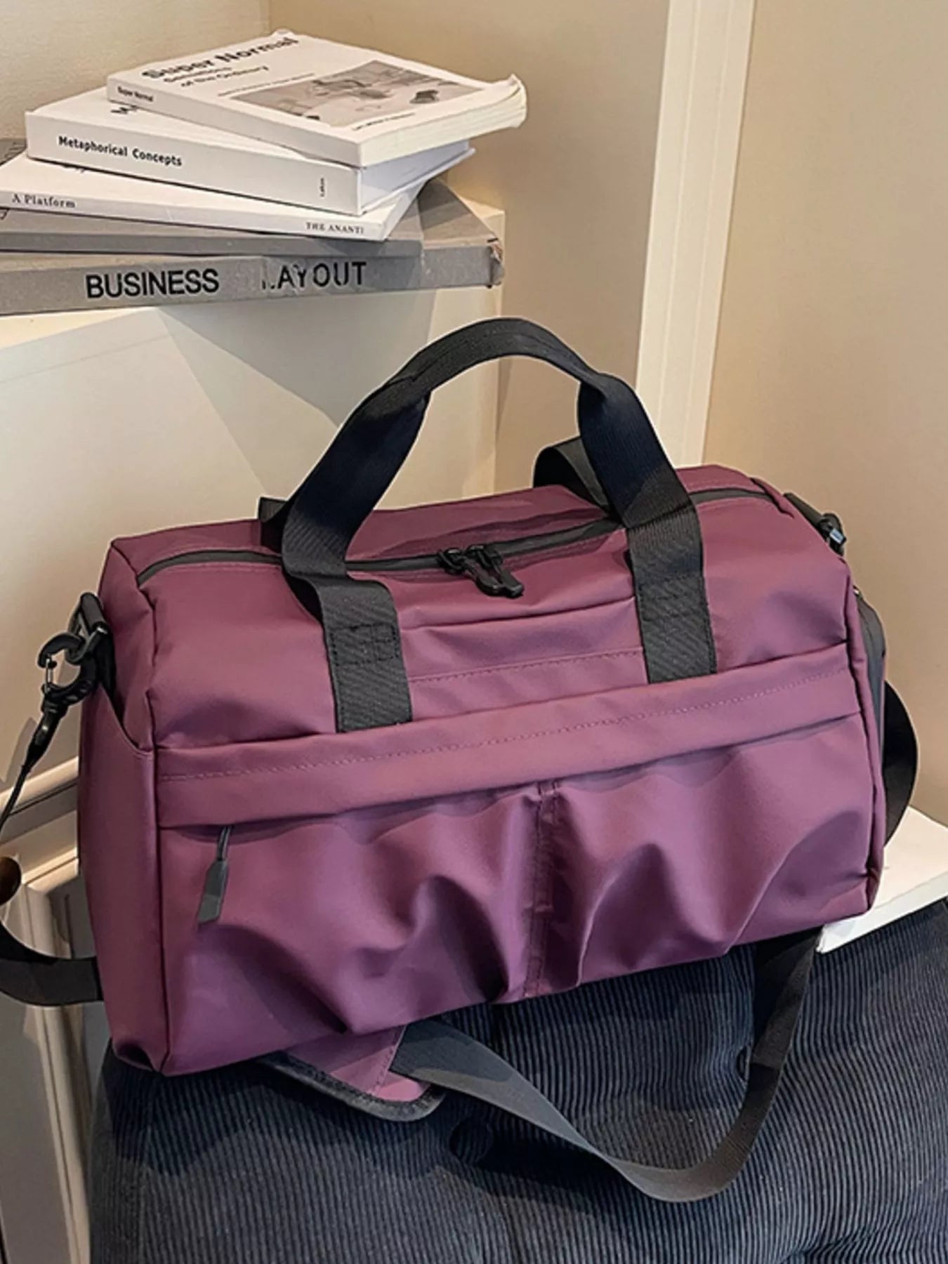 Sarah Express Oxford Cloth Travel Duffel Bag - Lightweight Medium Weekender Bag Purple ONESIZE