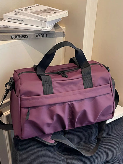 Sarah Express Oxford Cloth Travel Duffel Bag - Lightweight Medium Weekender Bag Purple ONESIZE