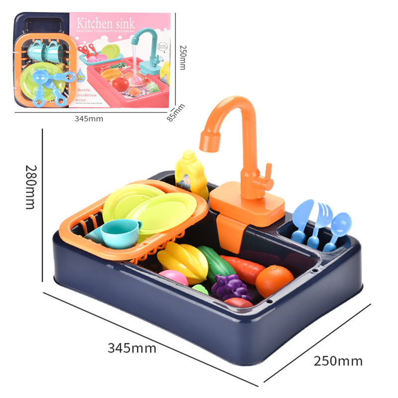 Interactive Kitchen Sink Toy Set with Electric Water Pump for Kids Ages 3+