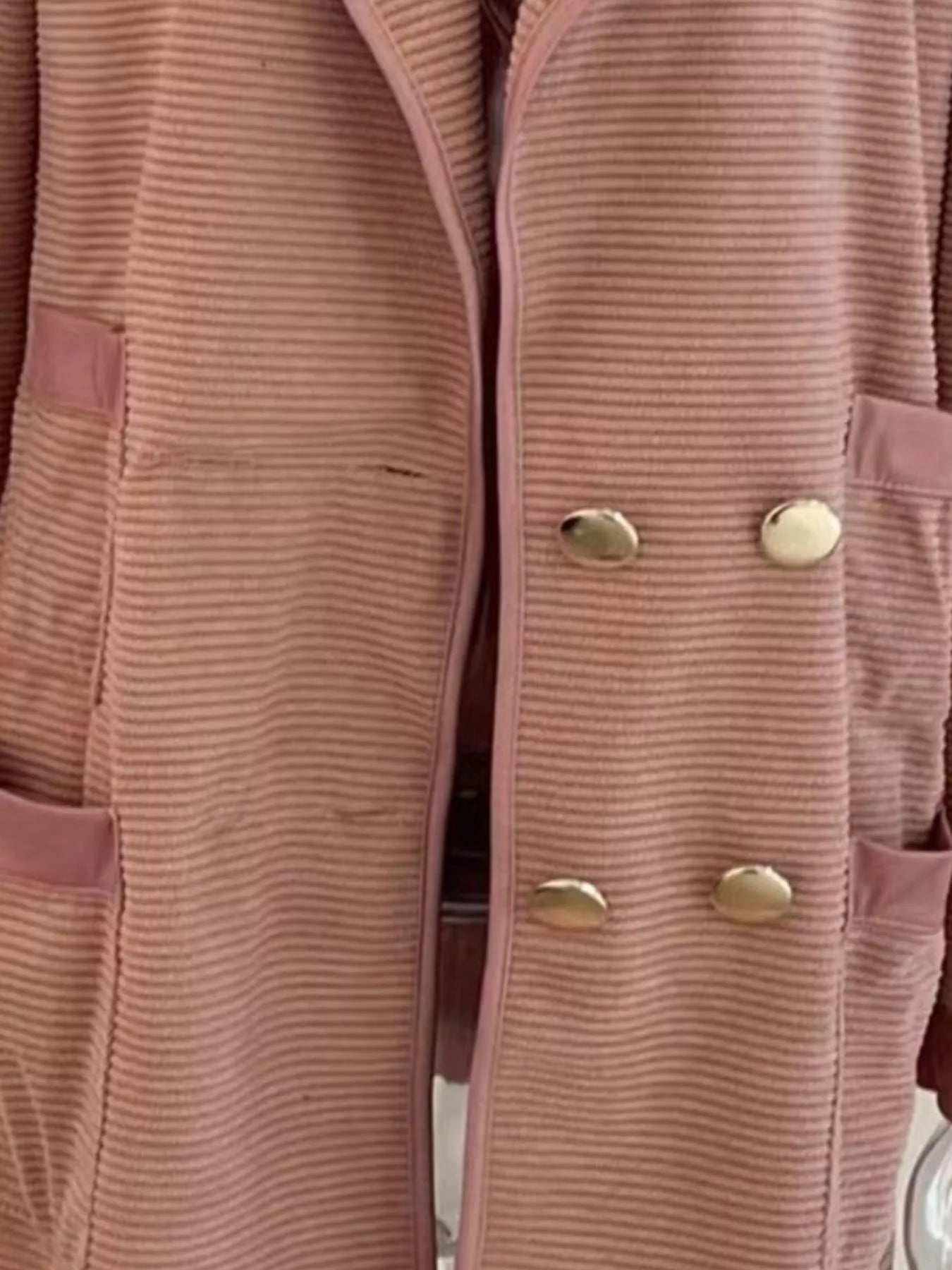 Sarah Express Women's Texture Knit Double-Breasted Blazer