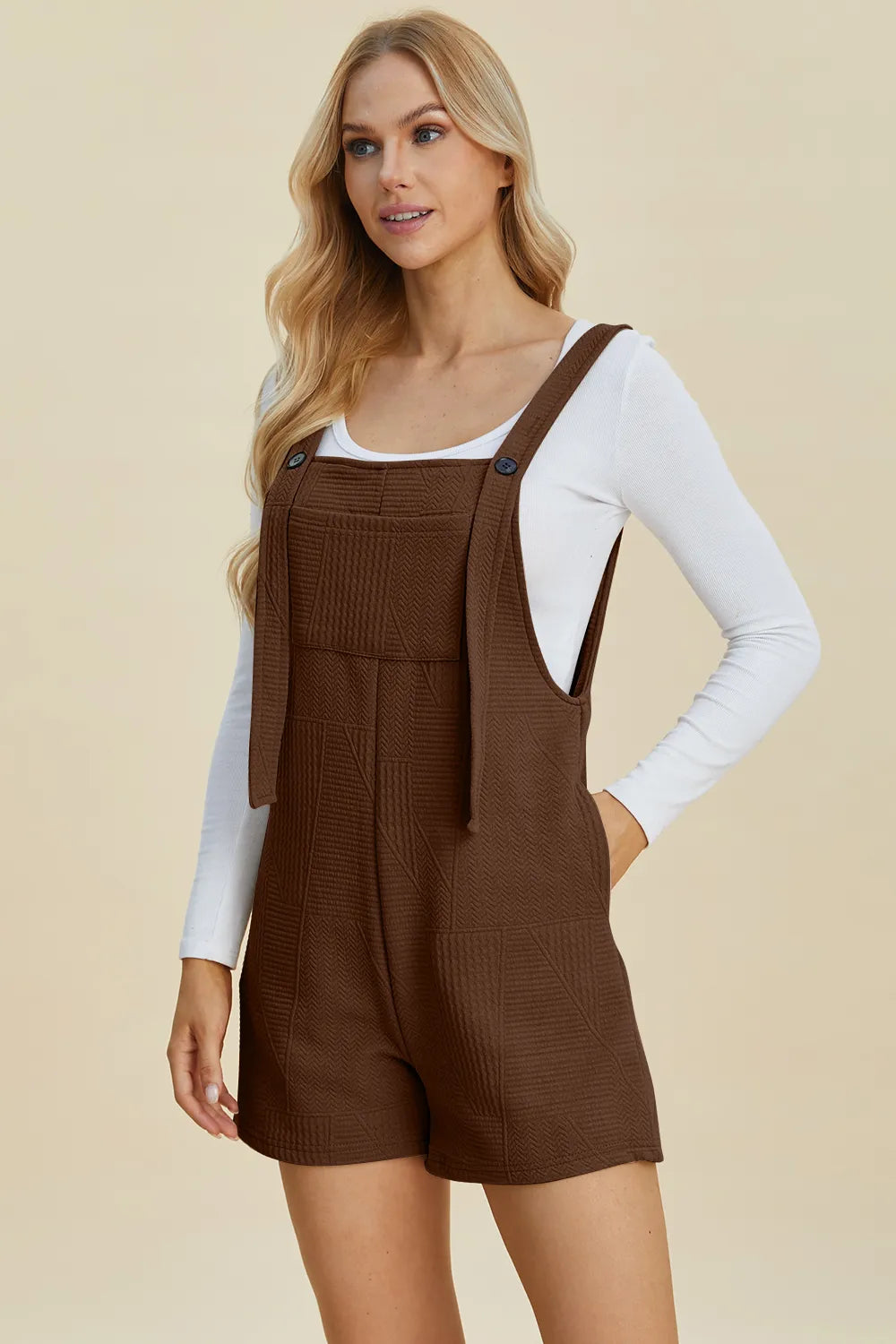 Sarah Express Women’s Plus Size Textured Sleeveless Romper Casual
